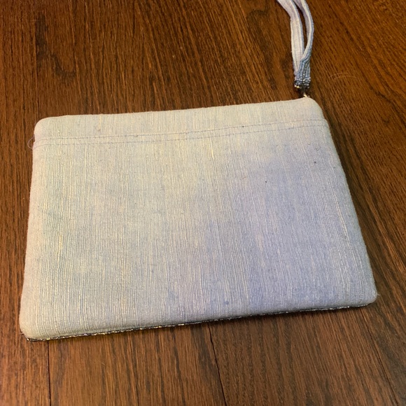 Very good condition Mary Frances Blue Sequin Clutch Wristlet - Picture 4 of 6